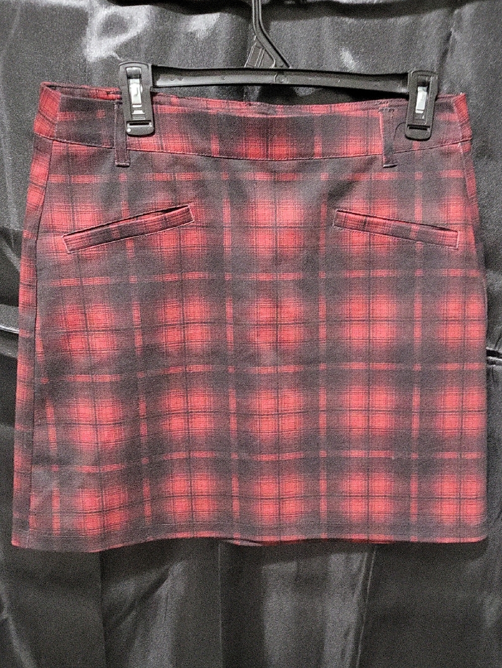 Maurices Red And Black Plaid Mini Skirt